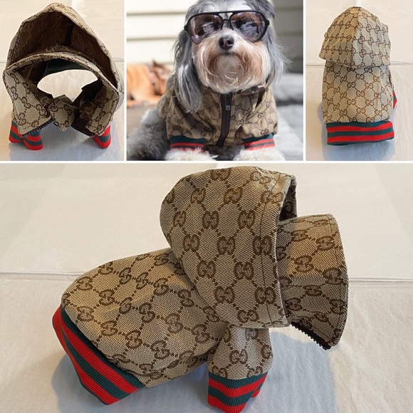 BNIP GUCCI POOCHI GG Monogram Hoodie Pet Jacket - Picture 7 of 8
